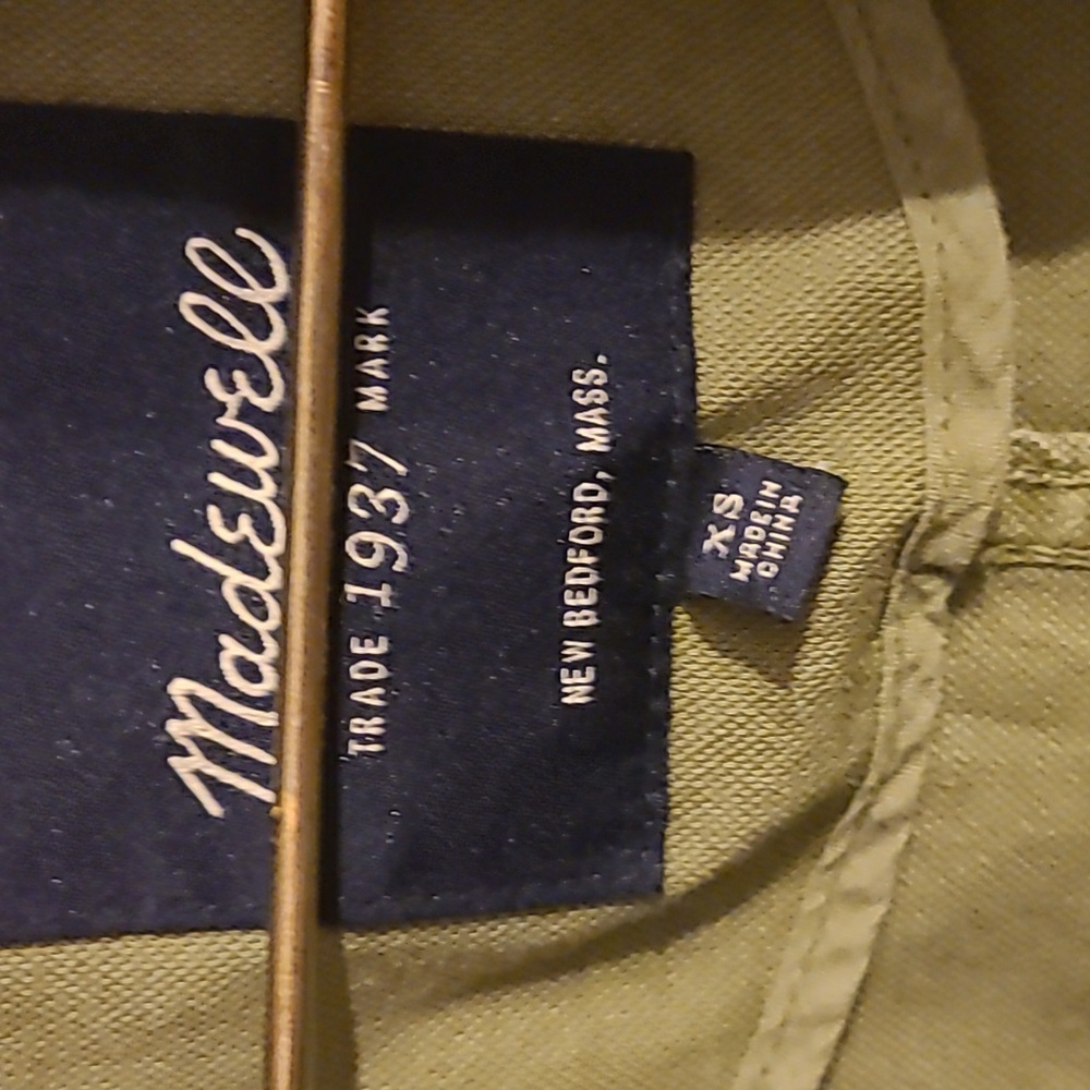Madewell Army Green Utility Womens Jacket XS Button Down Casual Lightweight - Picture 2 of 3